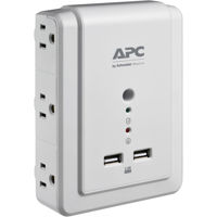 

American Power Conversion (APC) P6WU2 Essential SurgeArrest 6-Outlet Wall Mount with USB, 120V, White