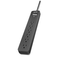 

American Power Conversion (APC) PE615 Essential SurgeArrest 6-Outlet Surge Protector, 120V, 15' Cord, Black/Gray