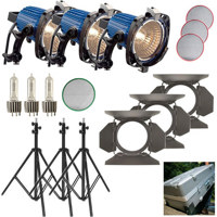 

ARRI 750 Plus 3 Light Kit, 220-240V AC, 3- lite 750 Plus Focusing Flood, 750W High Output HPL Lamps, Heavy Duty Case