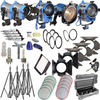 

ARRI Softbank IV Plus 5 Light Kit, 220-240V AC, 2-150W Frensels, 1-300W Fresnel, 1-650W Fresnel, Accessory Pack