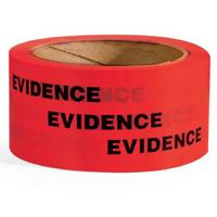 

Arrowhead Forensics Poly Moisture Resistant Boxer Tape, 2"x165' Size, Evidence Black on Red