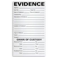 

Arrowhead Forensics Evidence Chain of Custody Label, 4x6", 100-Pack