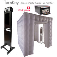 

Airbooth Turnkey Photo Booth Complete Package, Includes Kiosk, Brava 21/DNP RX1 Printer and Inflatable Party Cube, Black Powder Coating
