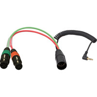 

Ambient Recording Inverse Breakout Cable 7-pin XLR Male to Dual 3-pin XLR Female Connector, TRS Mini Right Angle Plug