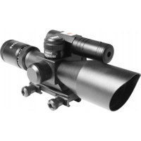 

AIM Sports 2.5-10x40 Titan Riflescope with Green Laser, Matte Black Finish with Dual Illuminated Mil-Dot Reticle, 30mm Tube Diameter, Integrated Picatinny Mount