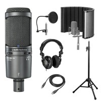 

Audio-Technica AT2020USB+ Cardioid Condenser USB Microphone, Microphone with Vocal Recording Setup Kit