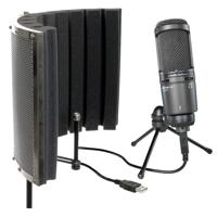 

Audio-Technica AT2020USB+ Cardioid Condenser USB Microphone, Built-In Headphone Jack, Mac and Windows Compatible - Bundle With CAD Audio Acousti-Shield 22 Foldable Stand-Mounted Acoustic Enclosure