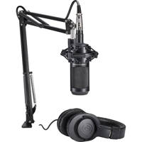 

Audio-Technica AT2035 Streaming/Podcasting Studio Microphone Pack with ATH-M20x Headphones, Boom & XLR Cable