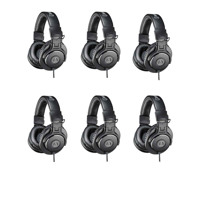 

Audio-Technica 6 PACK ATH-M30x Professional Monitor Headphones, 96dB, 15-20kHz, Black - With Microfiber Cloth