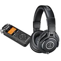 

Audio-Technica ATH-M40x Professional Monitor Headphones, Tascam DR-05 Portable Handheld Digital Audio Recorder