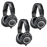 

Audio-Technica ATH-M50x Professional Monitor Headphones, Black, 3 Pack