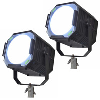 

AAdynTech 2 Pack Cinema Series 92+ CRI Punch Daylight LED Fixture with Built-in Wireless DMX and RDM Receiver, 3716 FC at 10'
