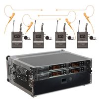 

Airwave Technologies AT-HSD-4 PACK Turnkey 4-Channel Wireless System with 2x Single Ear Headset & 2x Lavalier Microphones