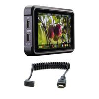 

Atomos Ninja V 5" Touchscreen Recording Monitor, 1920x1200, 4K HDMI Input - With Atomos 11.81"/30cm Coiled Right Angled Micro HDMI to Straight Full HDMI Cable