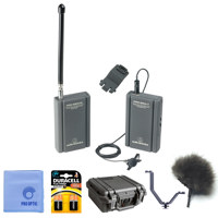 

Audio-Technica Audio Technica PRO 88W-830 Camera Mount Wireless ENG Portable Microphone System,MT830mW Lavalier Mic, Fuzzy Windscreen & Accessories Kit (T13 / 169.445 & 170.245 MHZ)