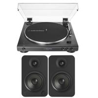 

Audio-Technica AT-LP60XBT Fully Automatic Belt-Drive Stereo Turntable, Black - Bundle With Kanto YU4 Powered Speakers with Bluetooth and Phono Preamp