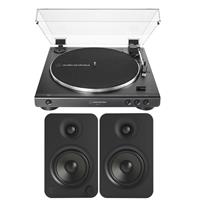 

Audio-Technica AT-LP60X Fully Automatic Belt-Drive Stereo Turntable, Black - Bundle With Kanto YU4 Powered Speakers with Bluetooth and Phono Preamp