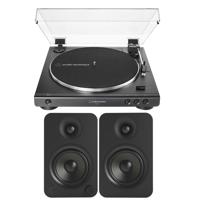 

Audio-Technica AT-LP60X Fully Automatic Belt-Drive Stereo Turntable, Black - Bundle With Kanto YU4 Powered Speakers with Bluetooth and Phono Preamp