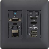 

Aurora Multimedia HTW-2 3 Input VGA & HDMI HDBaseT 2.0 Wall Plate Transmitter with USB 2.0 Cable, Black