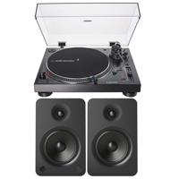 

Audio-Technica AT-LP120XUSB Direct-Drive Turntable (Analog and USB), Black - Bundle With Kanto YU6 Powered Speakers with Bluetooth and Phono Preamp,