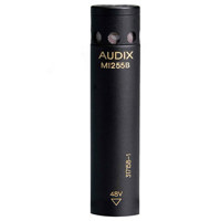 

Audix M1255B-HC High Output Miniature Hypercardioid Condenser Microphone with 25' Cable, 50Hz-19kHz Frequency Response, 150 Ohms, RFI Immunity, Black