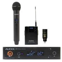 

Audix Performance Series Wireless Microphone System, Includes R41 Diversity Receiver, H60 Handheld Transmitter with OM2 Capsule, B60 Bodypack Transmitter with ADX10 Lavalier Mic, Frequency Band A: 522MHz - 554MHz