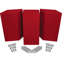 

Auralex SonoSuede ProPanel ProKit-2 Includes 6 Mitered 2"x2'x4', 12 Beveled 2"x2'x4', 24 CTC Impaling Clips, 24 AFN Impaling Clips, Red