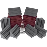 

Auralex Project-2 Roominator Kit Includes 24 Studiofoam Wedge Panels 2x24x24" (Burgundy), 8 LENRD Bass Traps (Charcoal), 144 EZ-Stick Pro Tabs