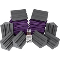 

Auralex Project-2 Roominator Kit Includes 24 Studiofoam Wedge Panels 2x24x24" (Purple), 8 LENRD Bass Traps (Charcoal), 144 EZ-Stick Pro Tabs