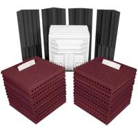 

Auralex Deluxe Plus Roominator Kit, 24 Studiofoam Wedge Panels 2x24x24" (Burgundy), 8 LENRD Bass Traps, 6 T'Fusor Diffusors, 168 EZ-Stick Pro Tabs