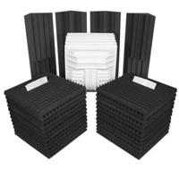 

Auralex Deluxe Plus Roominator Kit, 24 Studiofoam Wedge Panels 2x24x24" (Charcoal) 8 LENRD Bass Traps, 6 T'Fusor Diffusors, 168 EZ-Stick Pro Tabs