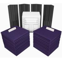 

Auralex Deluxe Plus Roominator Kit, 24 Studiofoam Wedge Panels 2x24x24" (Purple) 8 LENRD Bass Traps, 6 T'Fusor Diffusors, 168 EZ-Stick Pro Tabs