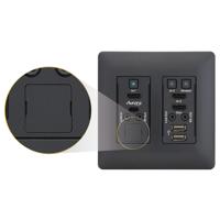 

Aurora Multimedia Blank LAN Cover for VLX-TCW2H-C Wall Plate, Black