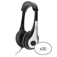 

Avid Education AE-35 Headphone Classroom Pack with Carrying Case, White, 30-Pack