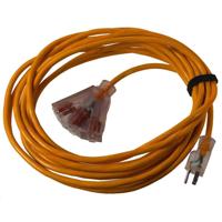

Alzo Digital 25' Power Extension Cord for Video Light Kit, 14 Gauge, 3 Wire (15A), 3 Outlet Lighted