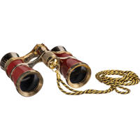 

Barska 3 x 25 Blueline Opera Glass Binocular with Gold Trim Necklace, Red and Gold Color