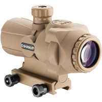 

Barska 3x30 AR-X PRO Prism Rubber Armored Riflescope, Flat Dark Earth with Illuminated Red/Green/Blue Cross Dot Reticle, Integrated Picatinny Mount