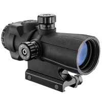 

Barska 4x32 AR-X PRO Prism Rubber Armored Riflescope, Matte Black with Illuminated Red/Green/Blue Cross Dot Reticle, Integrated Picatinny Mount