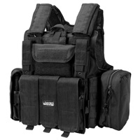 

Barska Loaded Gear VX-300 Tactical Plate Carrier Vest with Integrated MOLLE System, Fits Small to 2X-Large, Black