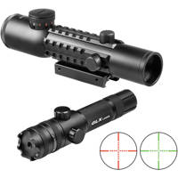 

Barska 4x28 IR Electro Sight Multi-Rail Riflescope, Matte Black with Illuminated Black/Red/Green Mil-Dot Reticle & Green Laser, Integrated Picatinny Mount