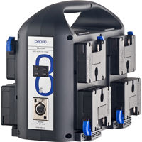 

bebob AS8MICRO 8-Channel Amicro Portable Simultaneous Quick Charger with Built-in Adpter for Gold Mount Li-Ion Battery, 165W DC Out