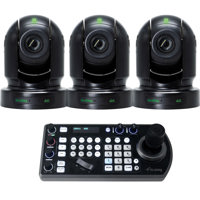 

BirdDog 3 Pack P400 8.5MP 4K Full NDI PTZ Camera with Sony Sensor, Black - With BirdDog PTZ Keyboard Controller