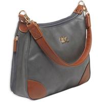 

Bulldog Hobo Style PU Leather Concealed Carry Purse with Holster, Gray with Tan Trim
