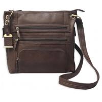 

Bulldog Large Cross Body Style Purse with Holster Fits Most Small Autos and Revolvers, Chocolate Brown Faux Leather