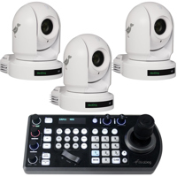 

BirdDog 3 Pack Eyes P200 1080P Full NDI PTZ Camera with Sony Sensor & HDMI/3G-SDI, White - With BirdDog PTZ Keyboard Controller