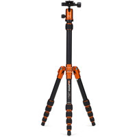 

MeFOTO Backpacker Travel Tripod Kit with Ballhead, 8.8 lbs Load Capacity, 4.26' (1.3m) Maximum Height, Orange
