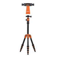 

MeFOTO Backpacker Travel Tripod Kit with Ballhead - Bundle With SideKick360 SmartPhone Adapter for Tripods - Orange