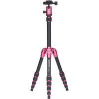 

MeFOTO BackPacker Travel Tripod Kit, Includes Q Series Ball Head/PU-50 QR Plate, 8.8lbs Capacity, 51.2" Maximum Height with Column Extended, Hot Pink