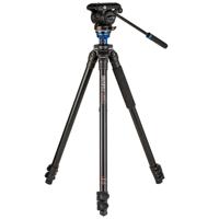 

Benro A2573F Aluminum Single-Tube Video Tripod with S4 PRO Flat Base Fluid Video Head, Payload 8.8 lbs