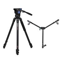

Benro BV4H Video Head and A373F Series 3 Aluminum Tripod Legs Kit, 8.8lbs Capacity - With Benro DL-06 Dolly for Photo and Video Tripod